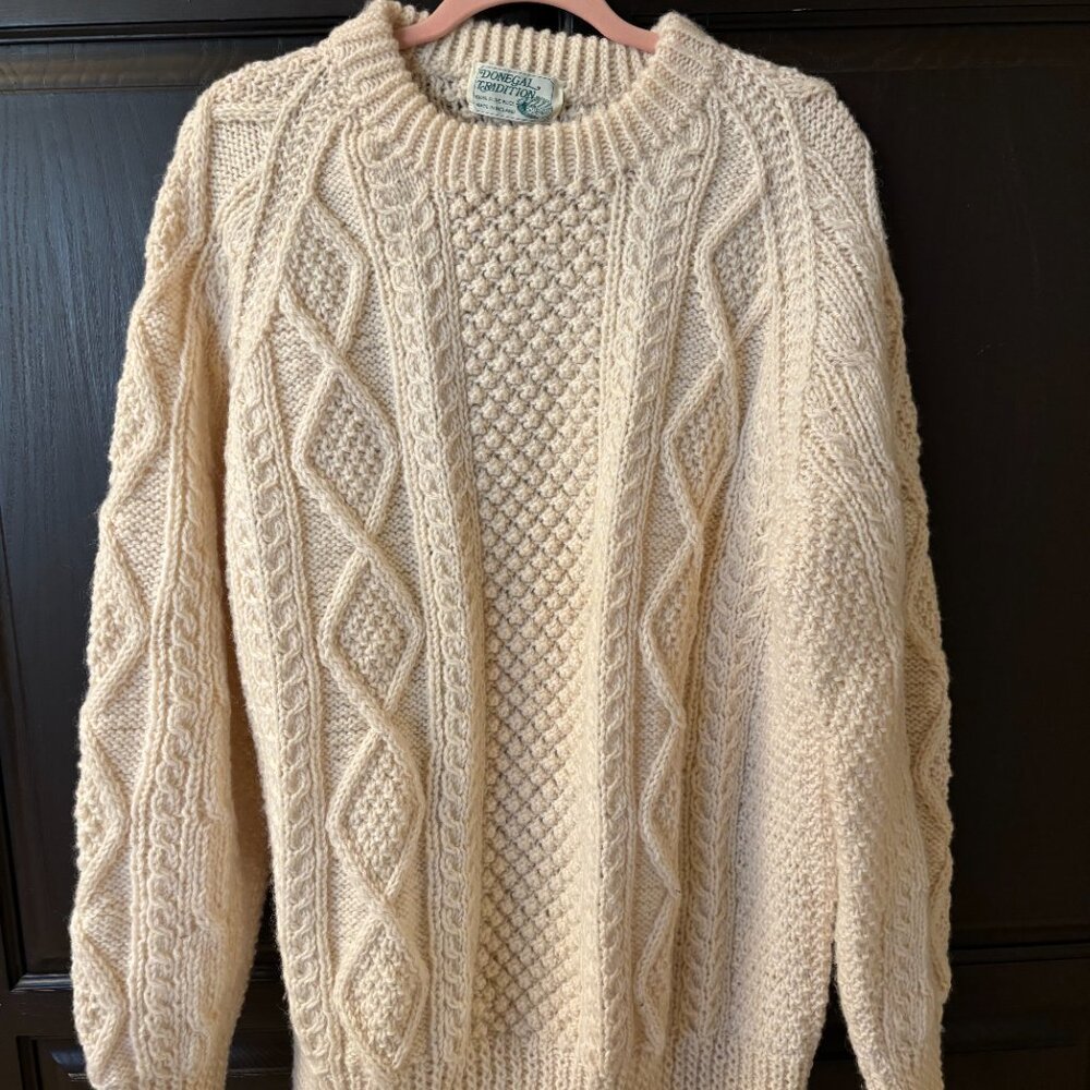 DONEGAL TRADITION 100% WOOL MERINO SWEATER - MADE IN IRELAND